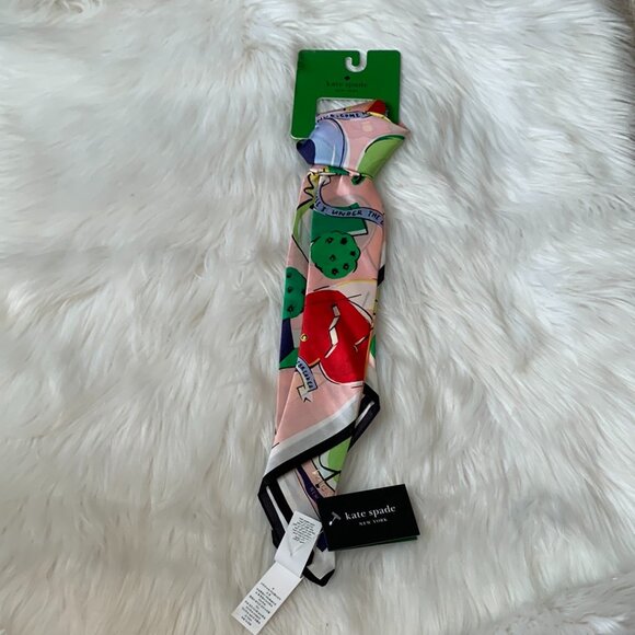 KATE SPADE Mini Golf Graphic Silk Scarf - Picture 4 of 5